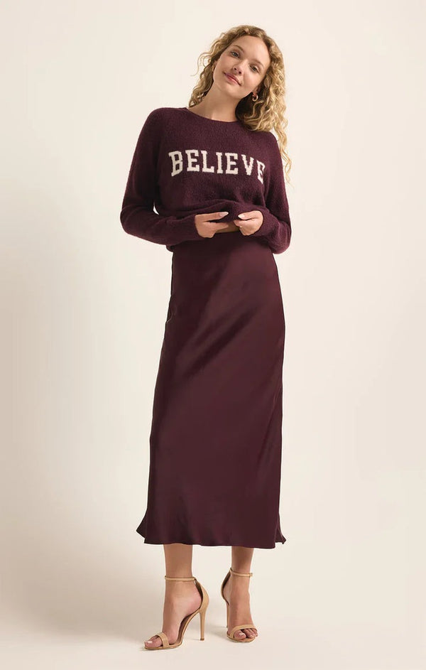 Believe Lizzy Sweater - Berry Wine