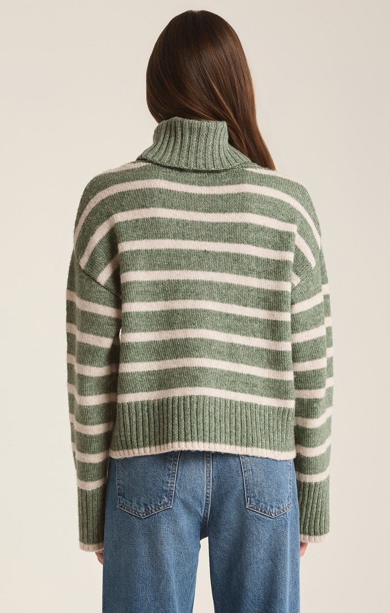 Josephine Stripe Sweater - Palm Green