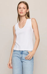 Ellie V Neck Tank - White