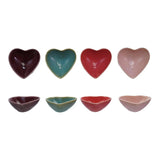 Multi Colored Stoneware Heart Dish