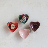 Multi Colored Stoneware Heart Dish