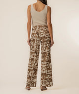 Meg High Rise Linen Trousers - Print