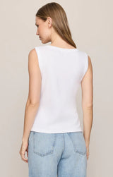 Ellie V Neck Tank - White