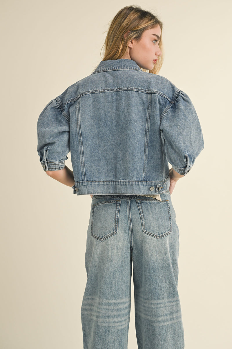 Lindy Puff Sleeve Denim Jacket