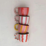 Pink Striped Mugs - 10oz