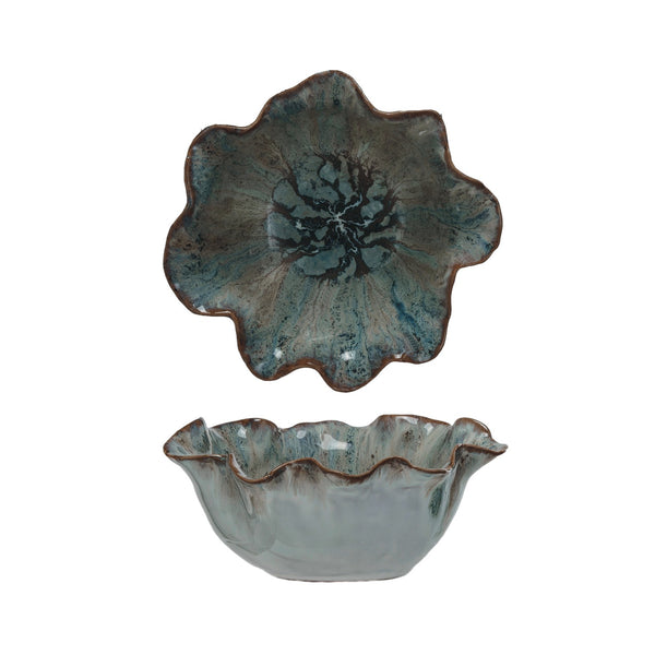 Small Stoneware Ruffled Bowl