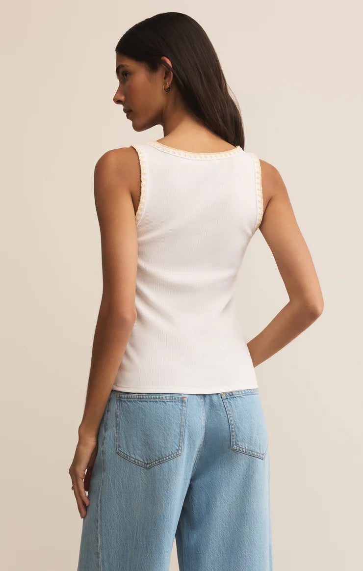 Jaidynn Rib Tank - White