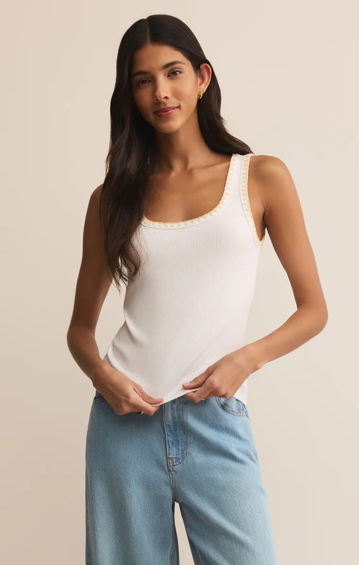 Jaidynn Rib Tank - White