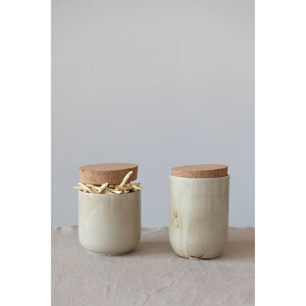 Stoneware Jar + Cork Lid