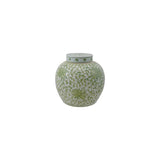 Green + White Ginger Jar