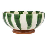 Hand Painted Green + Stoneware Serving Bowl