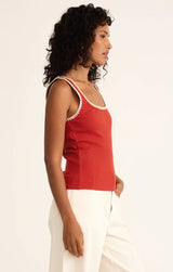 Jaidynn Rib Tank - Cabana Red