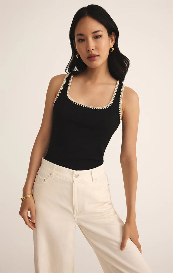 Jaidynn Rib Tank - Black