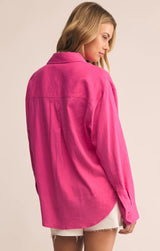 Alfie Linen Button Up - Island Pink