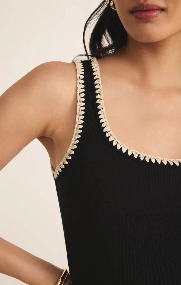 Jaidynn Rib Tank - Black