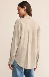 Alfie Linen Button Up - Flax