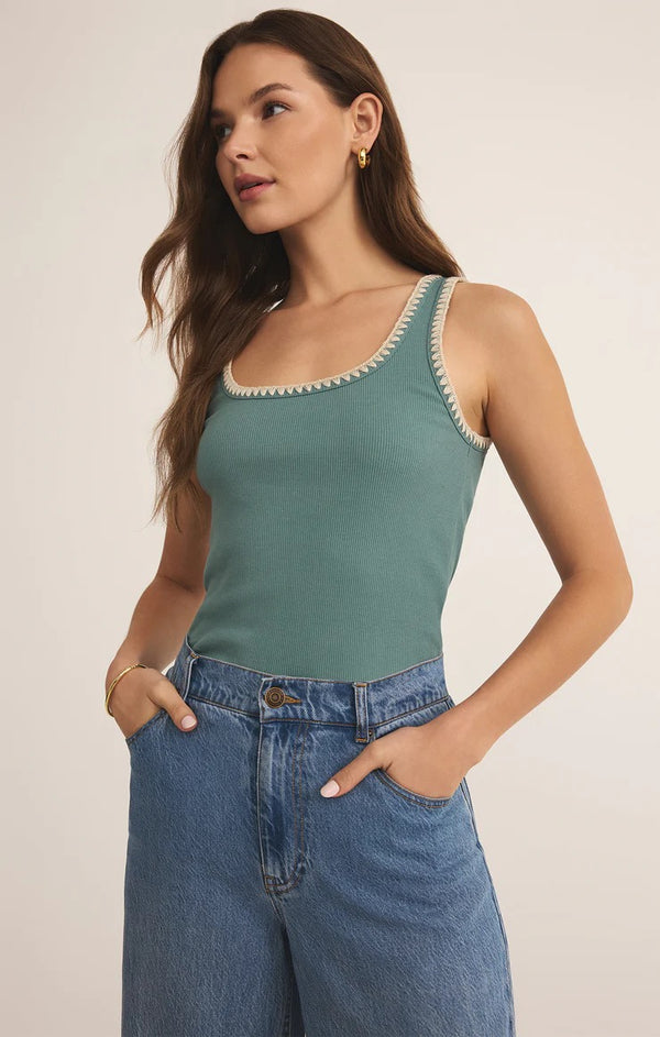 Jaidynn Rib Tank - Sea Pine