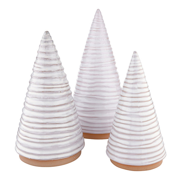 White Ceramic Textured Trees - Three Sizes