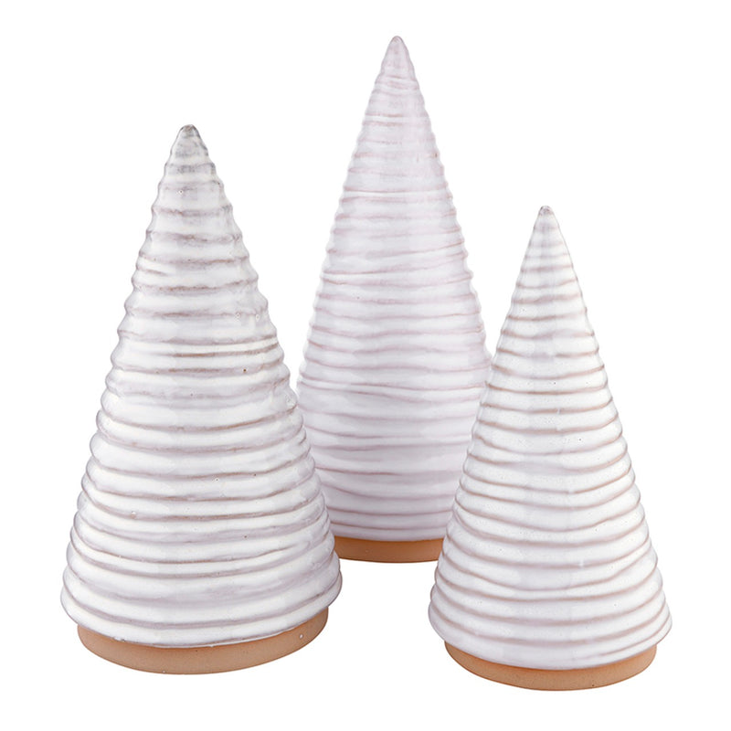 White Ceramic Textured Trees - Three Sizes