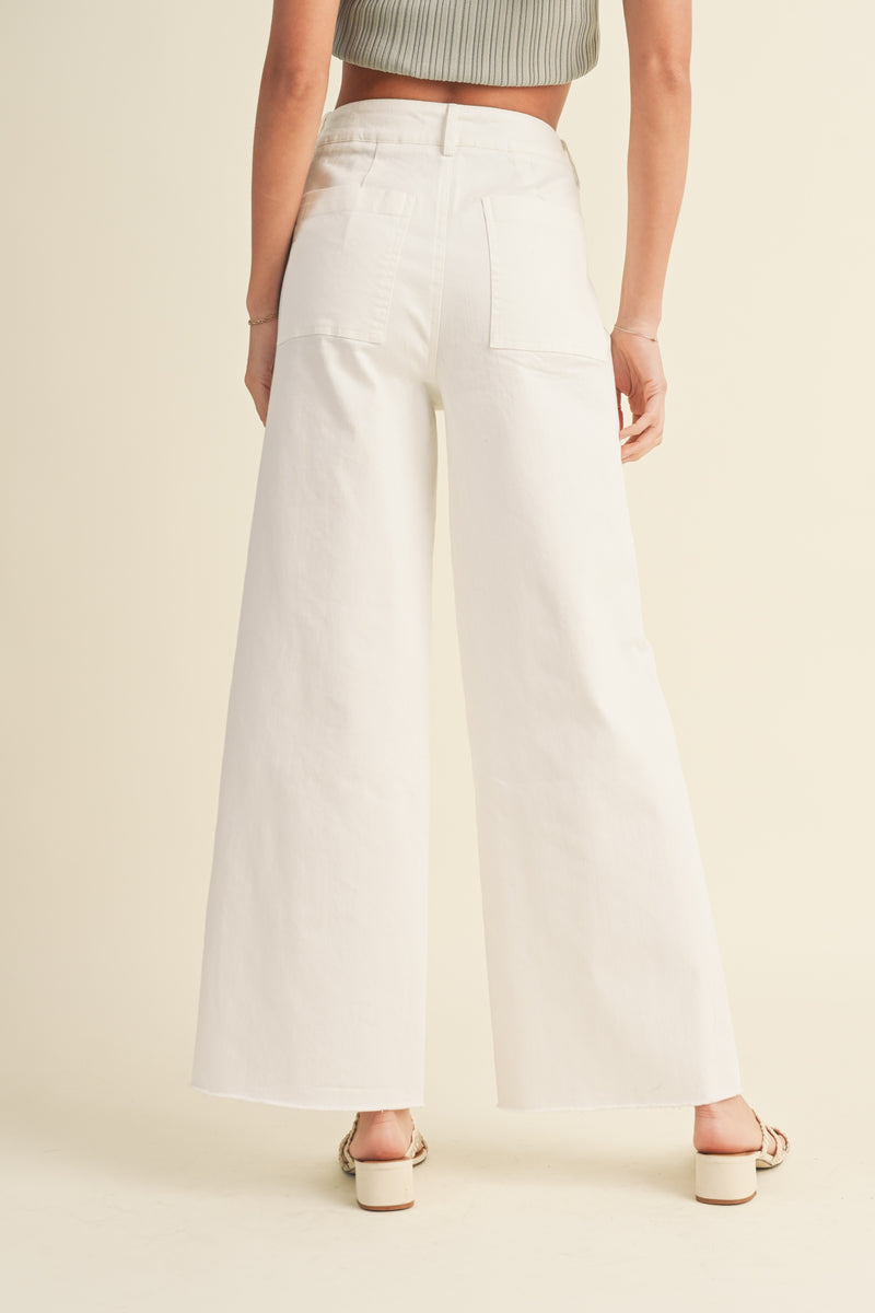 Coco White Stretched Cotton Pants