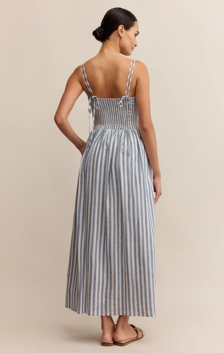 Nadine Striped Midi Dress - Boathouse