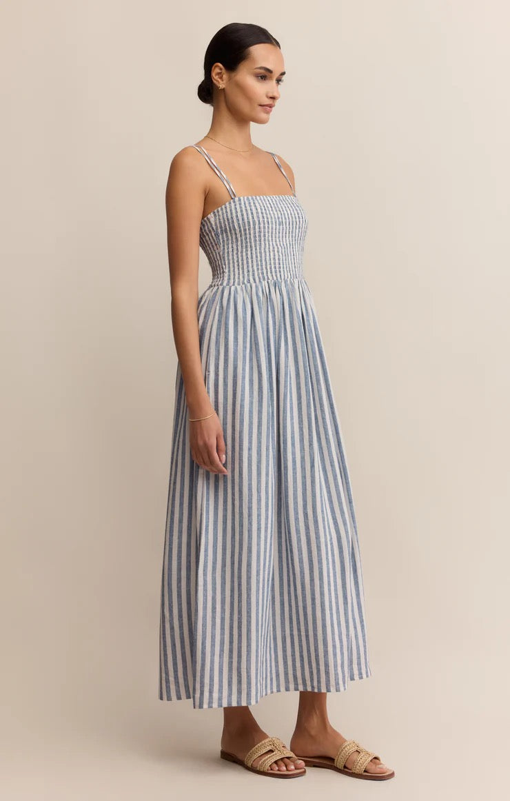 Nadine Striped Midi Dress - Boathouse