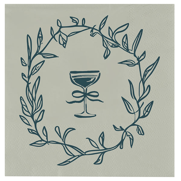 Wine + Wreath Cocktail Napkin