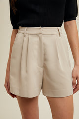 Colette Twill Pleated Shorts