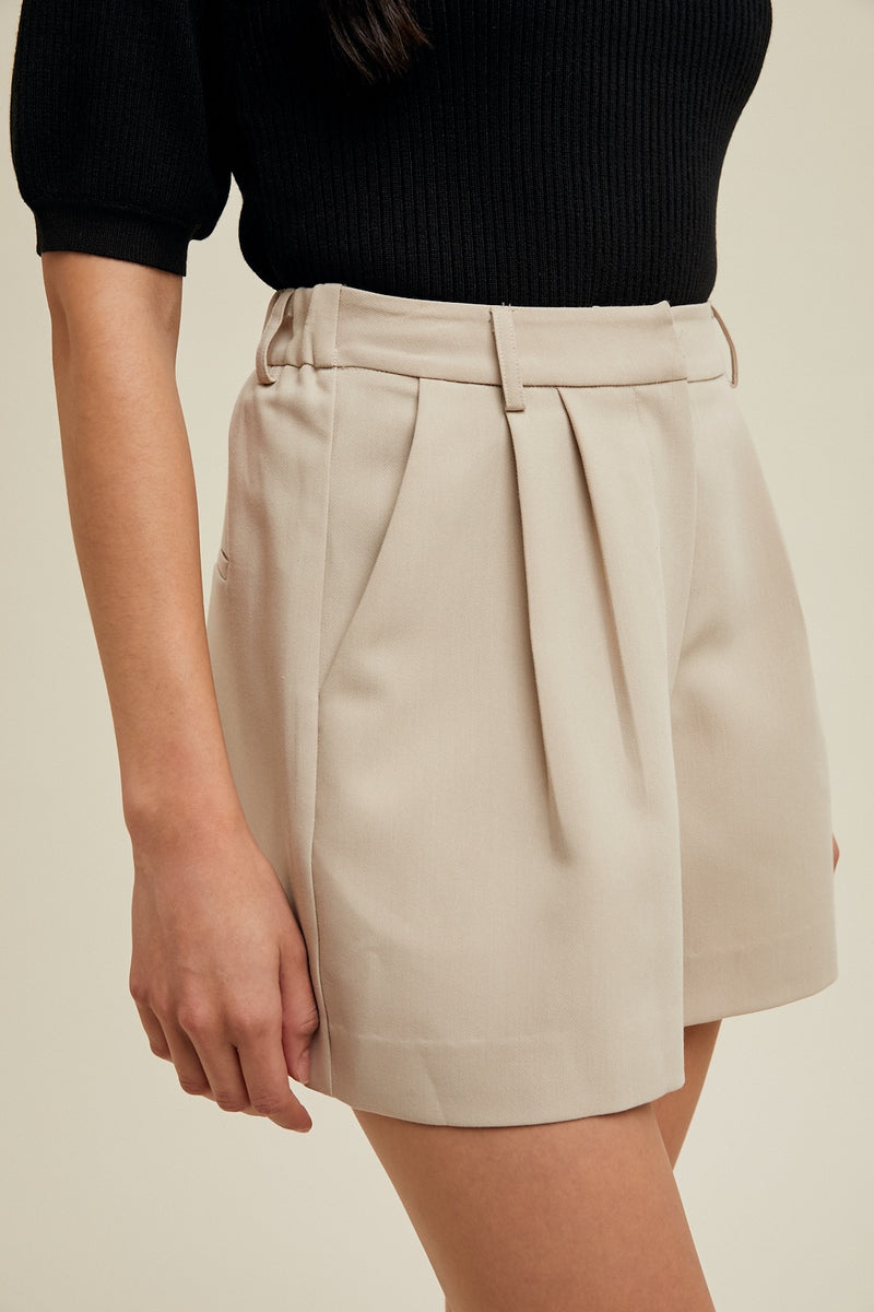 Colette Twill Pleated Shorts