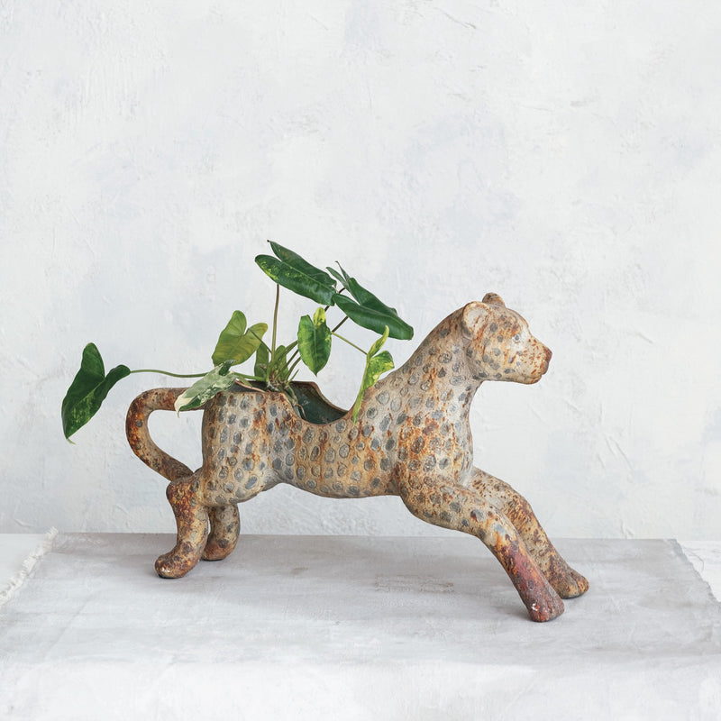 snow leopard hanging planter Luxe Large Leopard Planter – Baker & Co. Home Mercantile