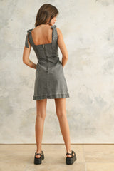 Black Washed Denim Dress