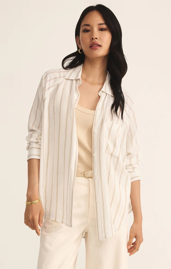 The Perfect Linen Top - Cement