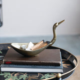 Cast Aluminum Gold Swan Bowl