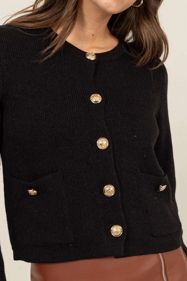 Upper East Black + Gold Cardigan