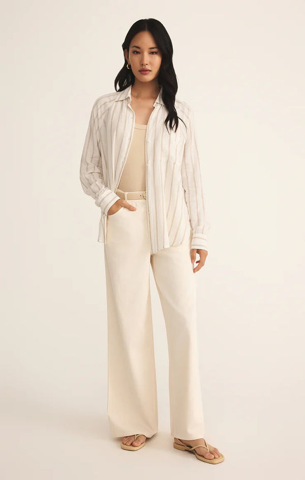 The Perfect Linen Top - Cement