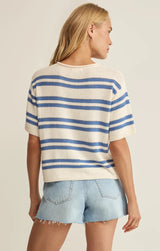 Prado Stripe Sweater Tee - Lake Blue