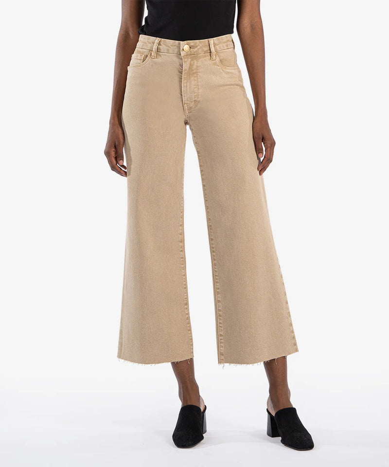 Meg High Rise Fab Ab Wide Leg Jeans - Biscuit