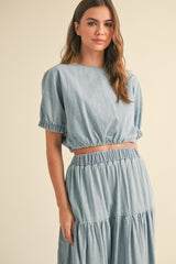 Pippa Short Sleeve Denim Top