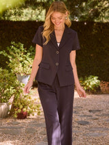 Natalie Short Sleeve Blazer - Navy