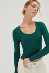 Emerald Scoop Neck Long Sleeve