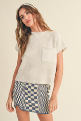 Lindy Knit Short Sleeve Sweater Top