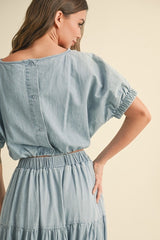 Pippa Short Sleeve Denim Top