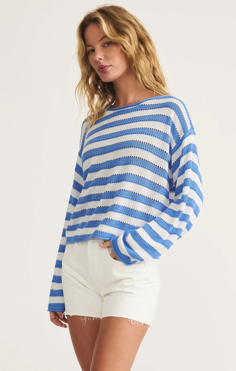 Prado Stripe Sweater - Bay Blue