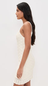 Charmer Crochet Mini Dress - Sea Salt