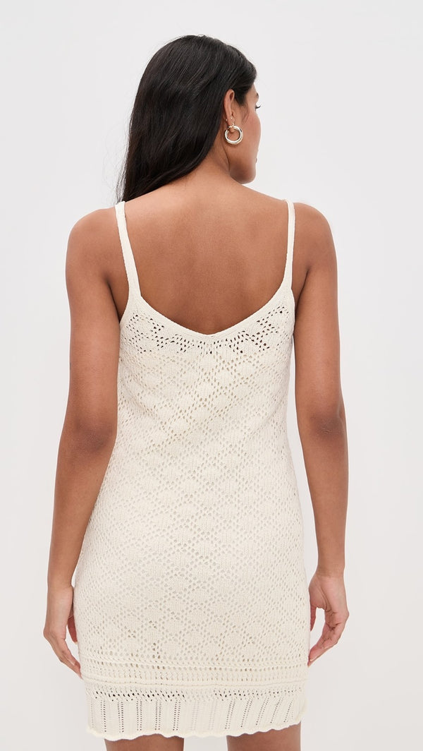 Charmer Crochet Mini Dress - Sea Salt