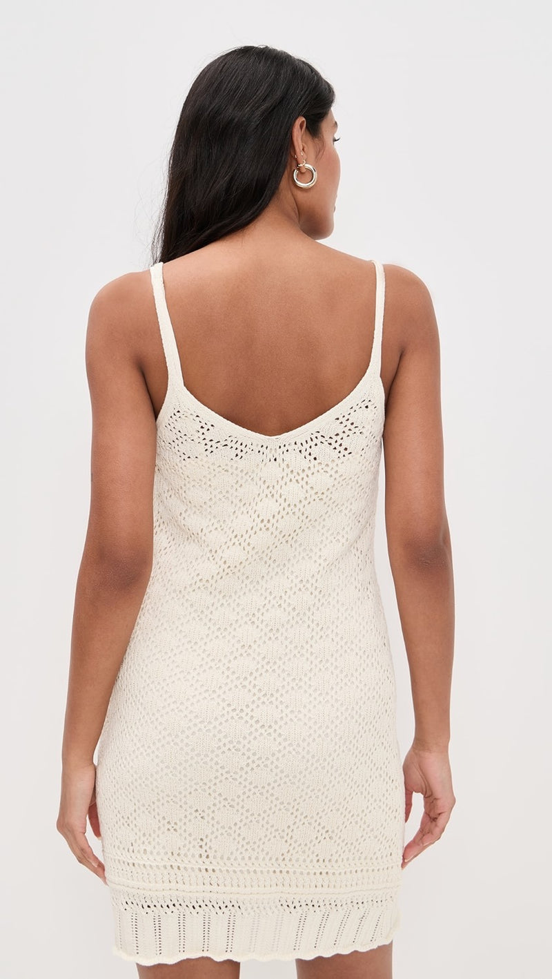Charmer Crochet Mini Dress - Sea Salt
