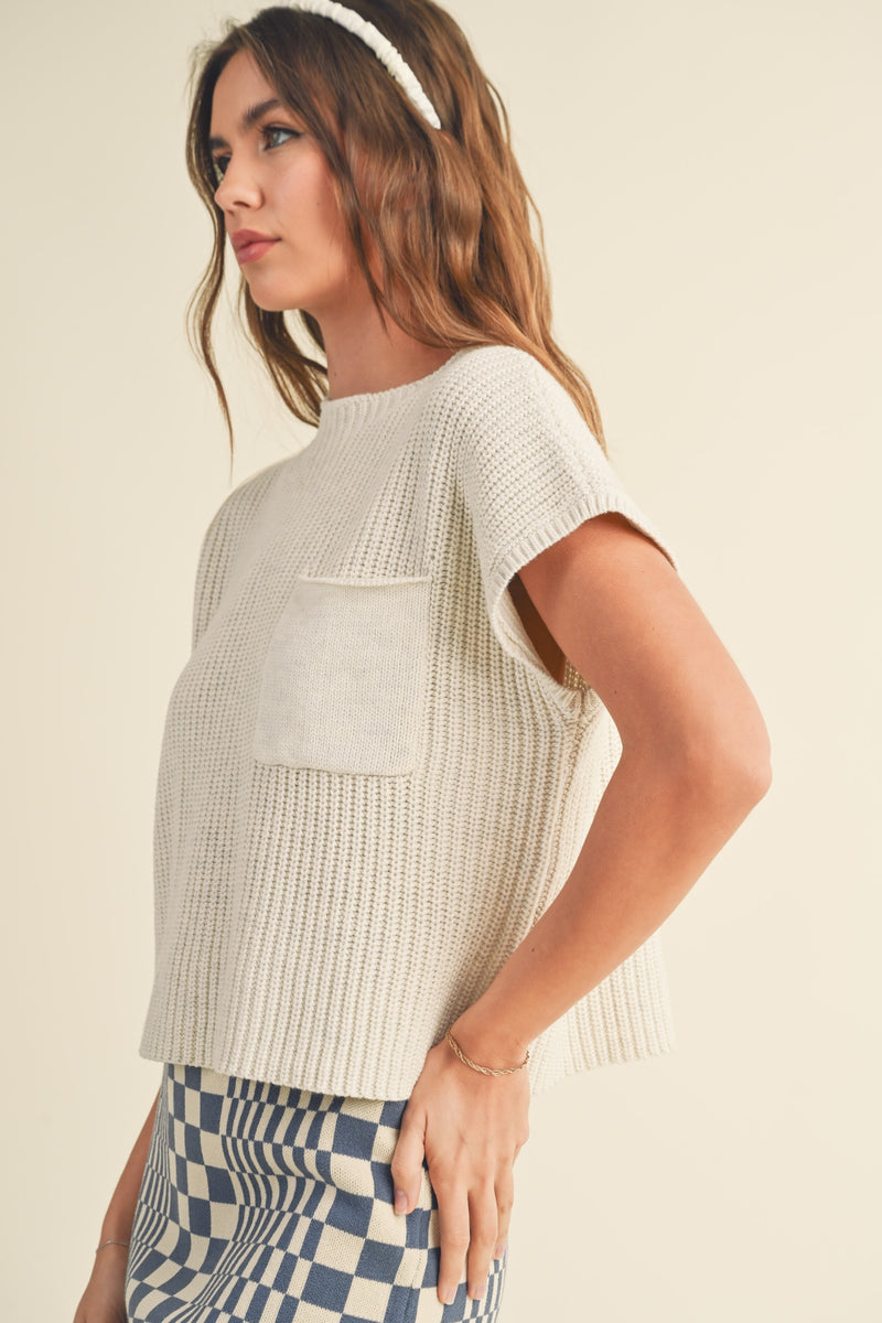 Lindy Knit Short Sleeve Sweater Top