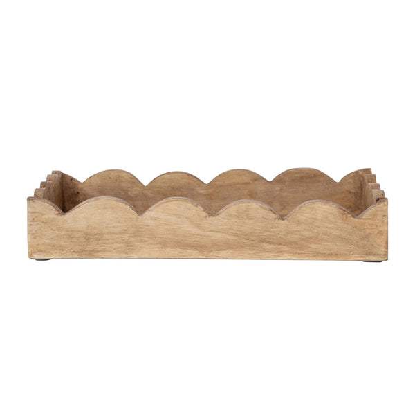 Scalloped Mango Wood Tray