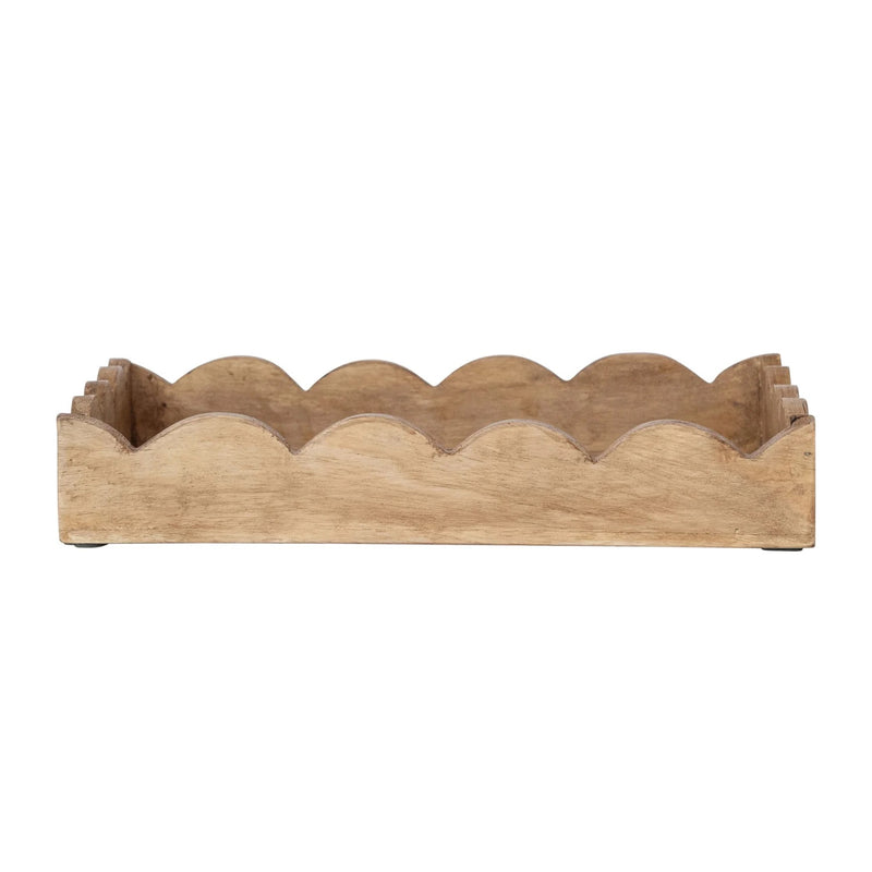 Scalloped Mango Wood Tray