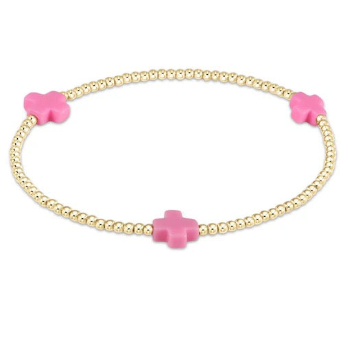 Signature Small Cross 2mm Pattern - Bright Pink